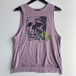 Hurley skull tank, size small. Long arm holes - great over a swim suit.